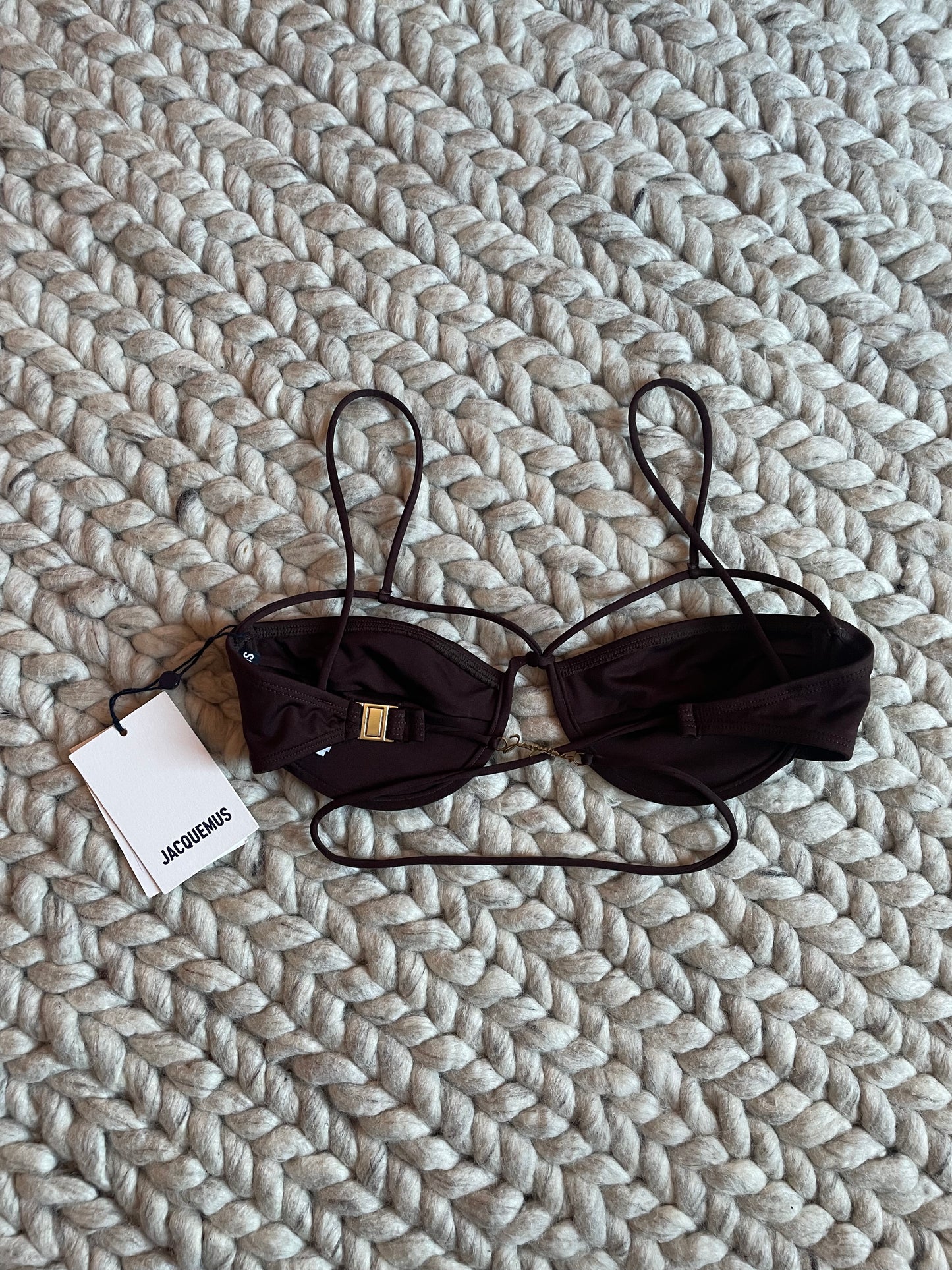 Jacquemus Brown Le Raphia 'Le Haut De Maillot Signature' Bikini Top