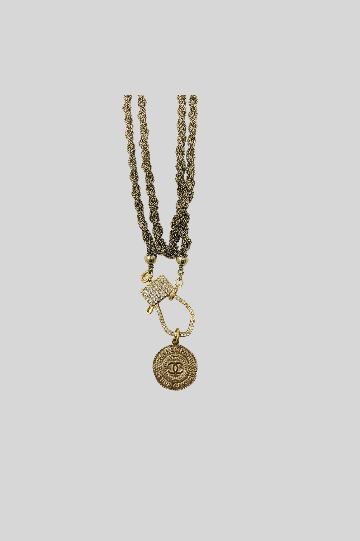 Chanel Paris Dubai Pendant on Authentic Chanel 33" Multi Rope Chain