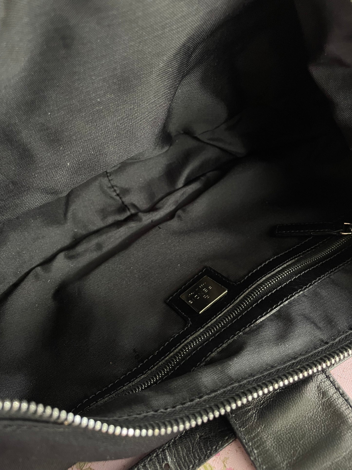 Fendi Mama Black Half Moon Croissant Shoulder Bag