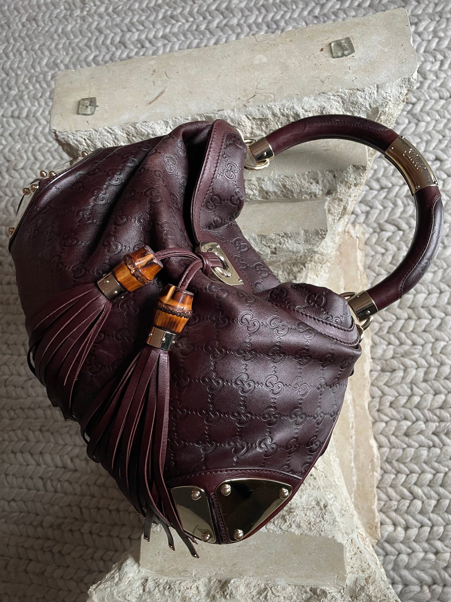 Gucci Brown Guccissima Indy Babouska Hobo Bag