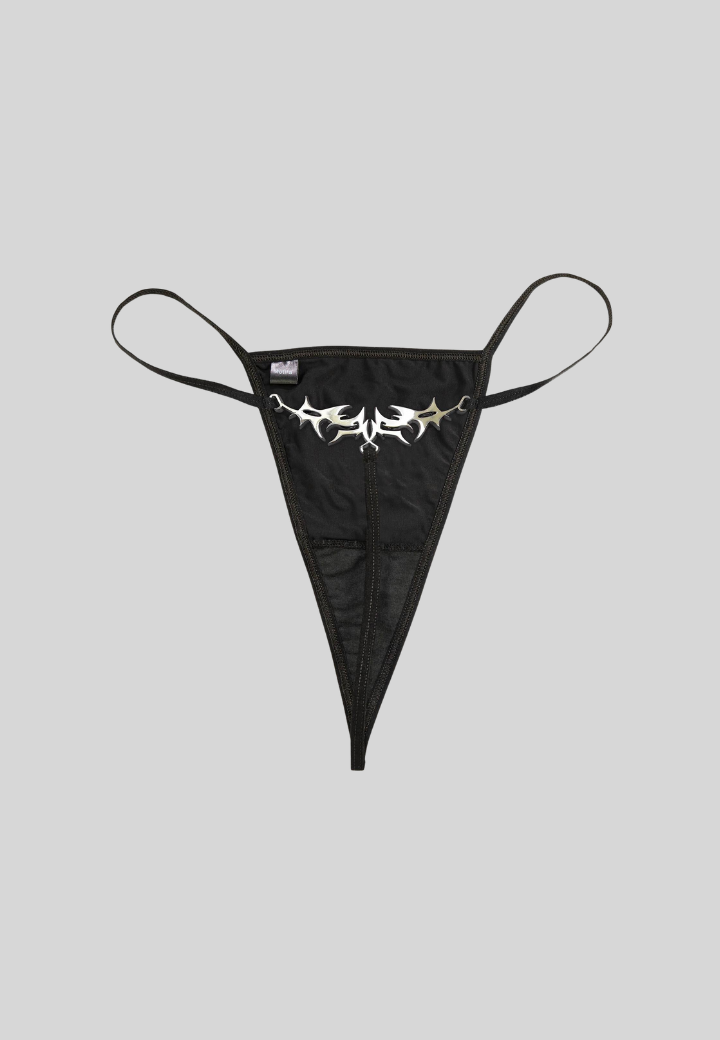 Tattoo Reworked Thong | Black
