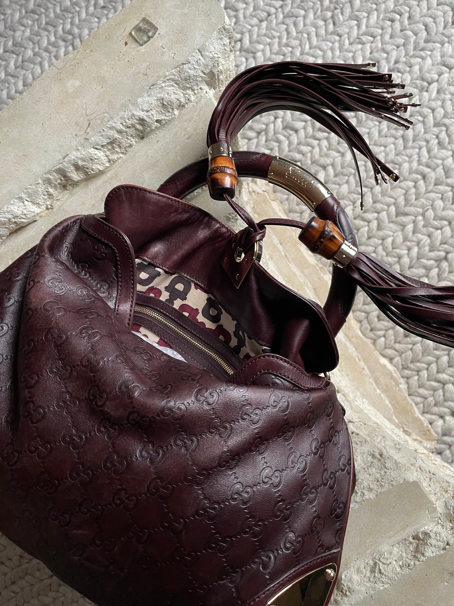 Gucci Brown Guccissima Indy Babouska Hobo Bag