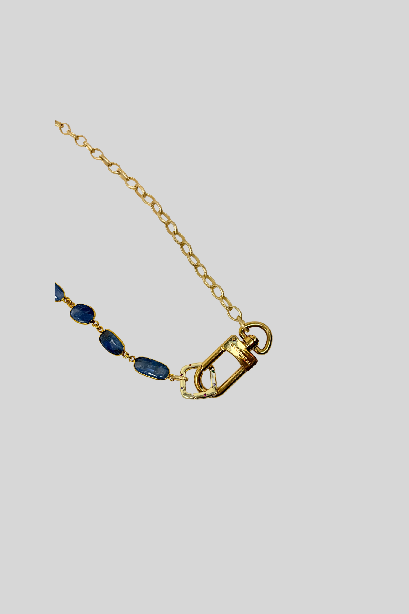 Louis Vuitton Bag Charm on Blue Kyanite Chain