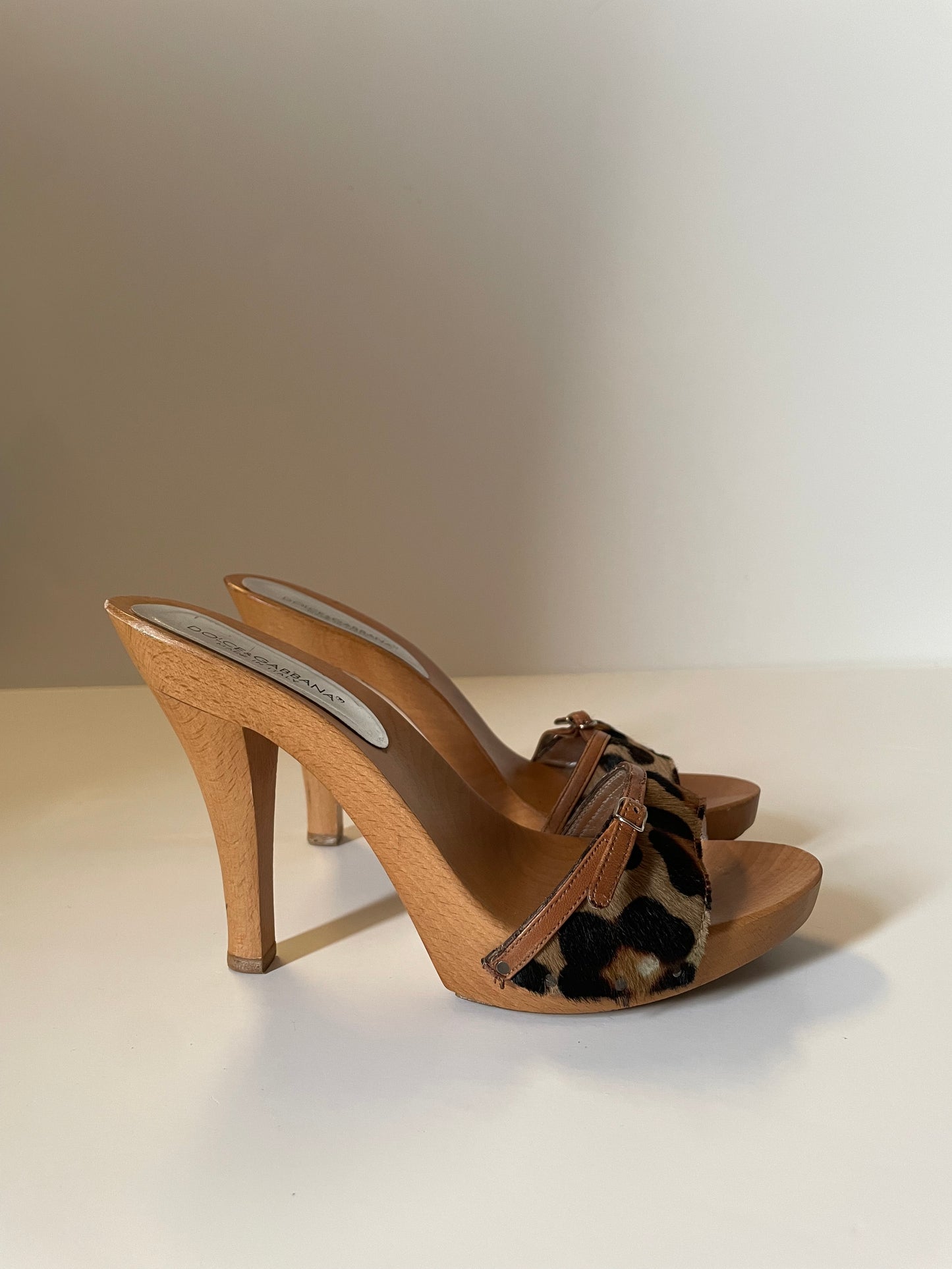 Dolce & Gabbana Pony Hair Leopard Print Heels
