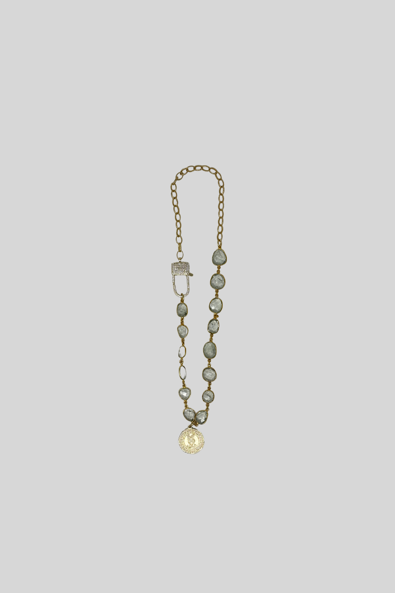 Chanel Paris Dubai Pendant on Green Amestist 20" Chain