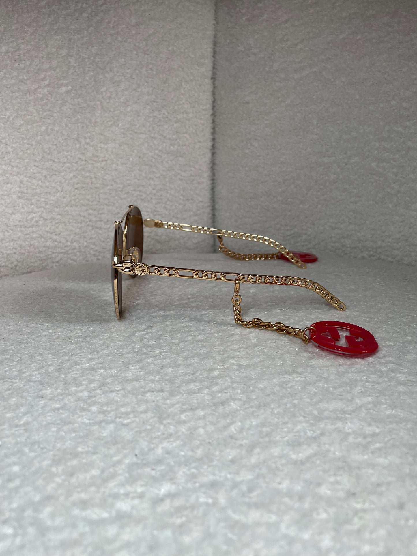 Gucci GG Round Frame Charm Sunglasses