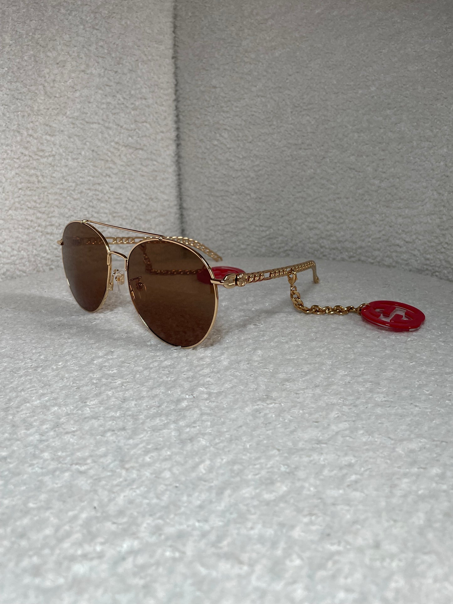 Gucci GG Round Frame Charm Sunglasses