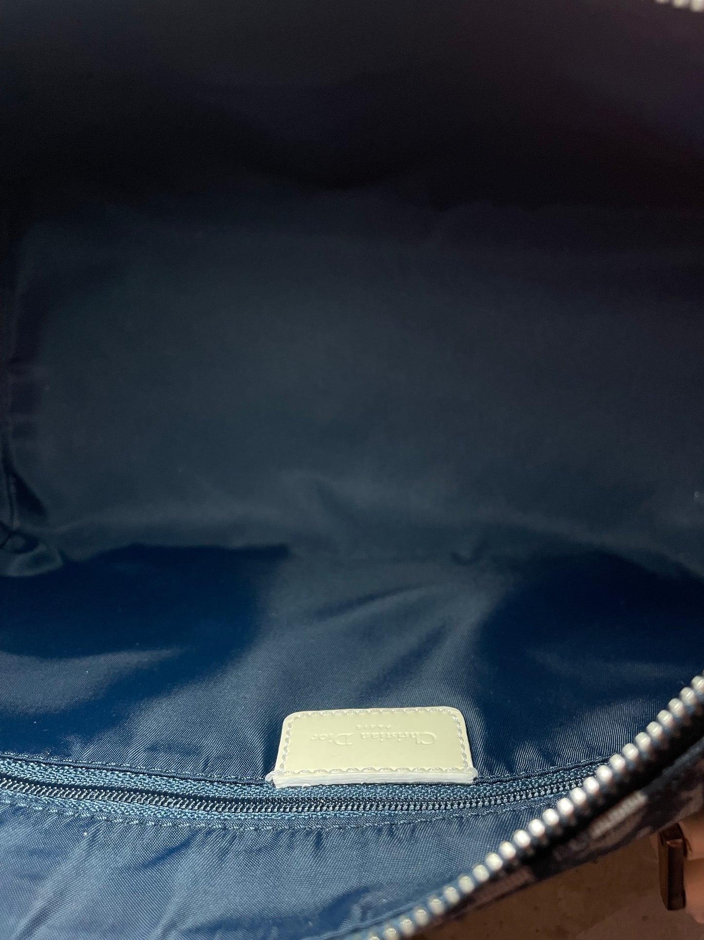 Christian Dior Blue Trotter Diorissimo Canvas Boston Bag