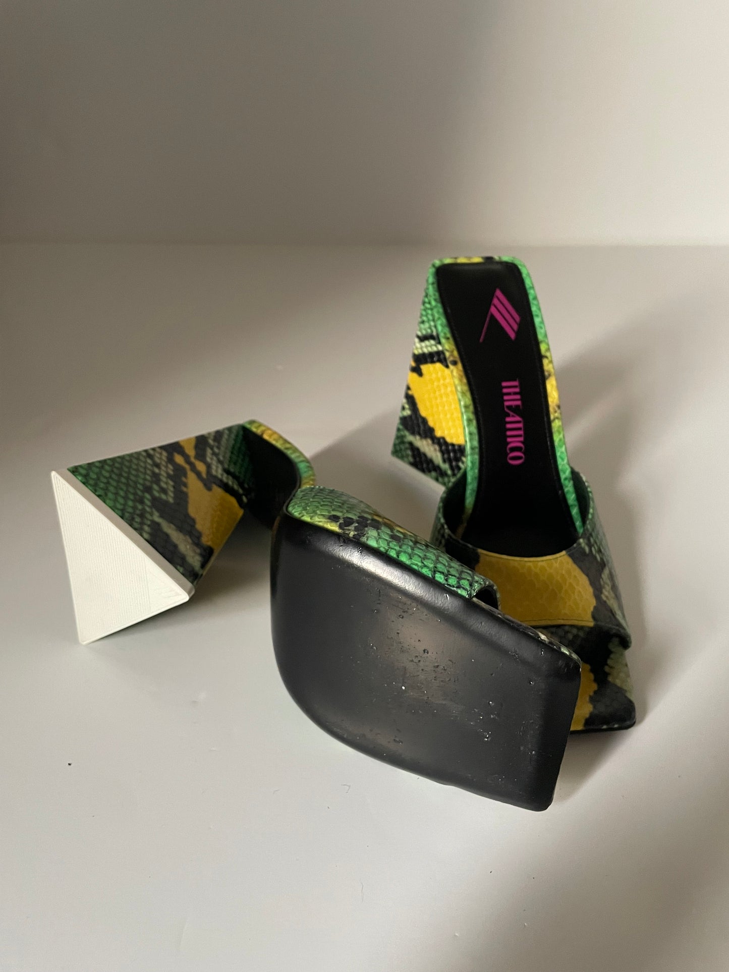 The Attico Devon Snake Leather Sandals