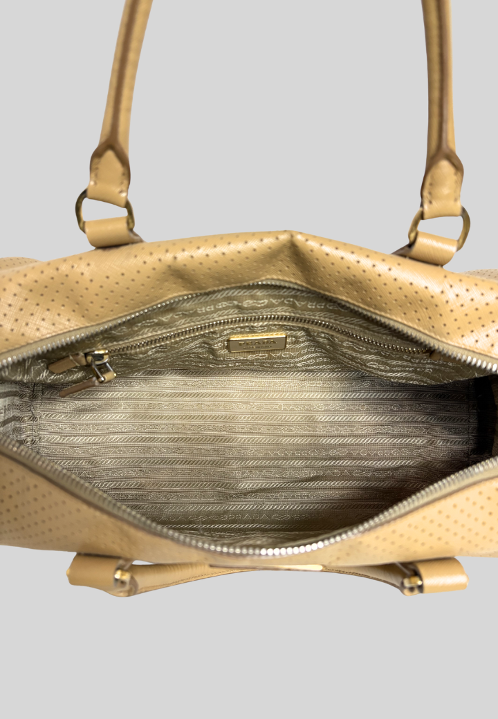 Prada Saffiano Punching Boston Bag