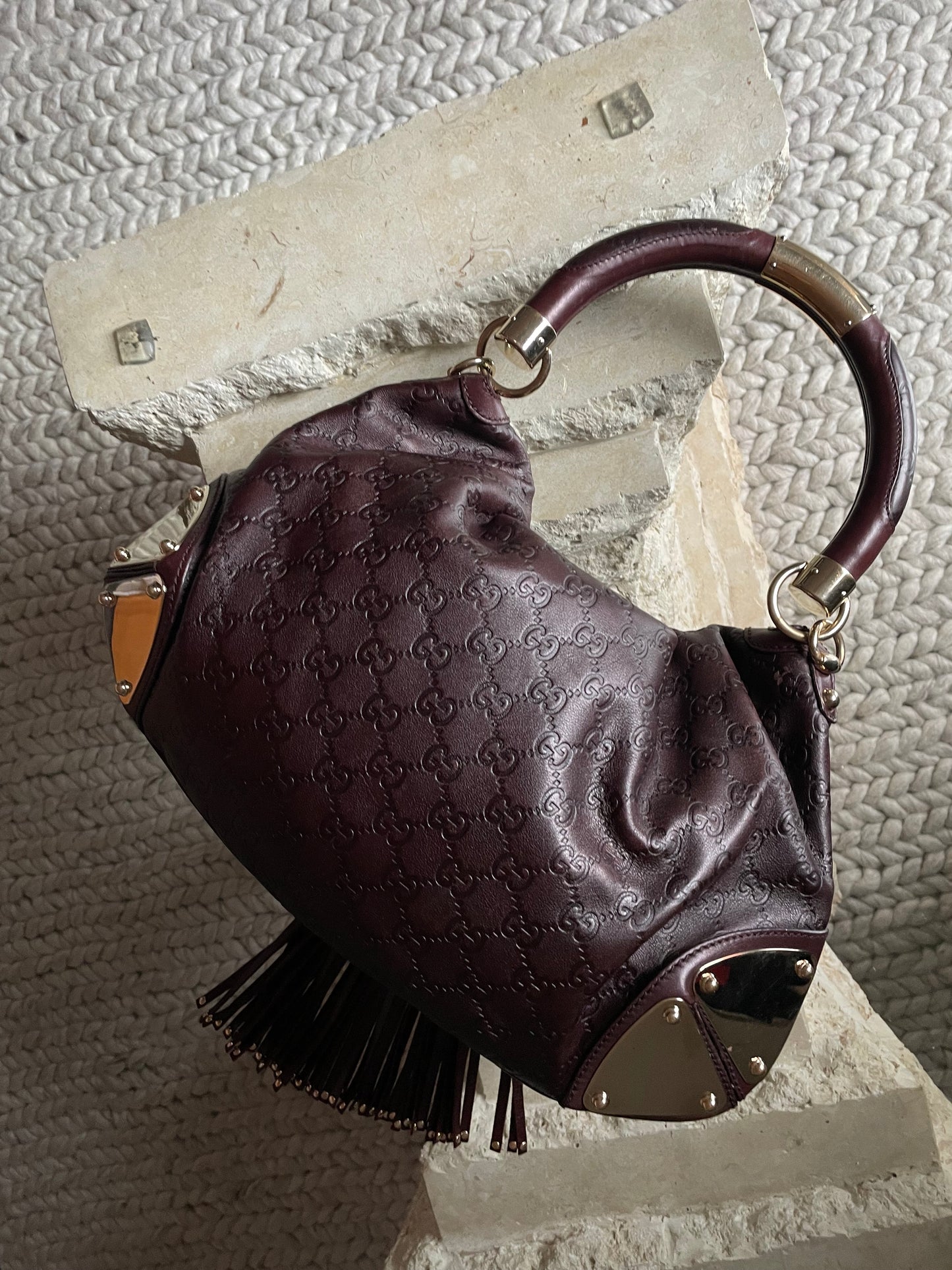 Gucci Brown Guccissima Indy Babouska Hobo Bag