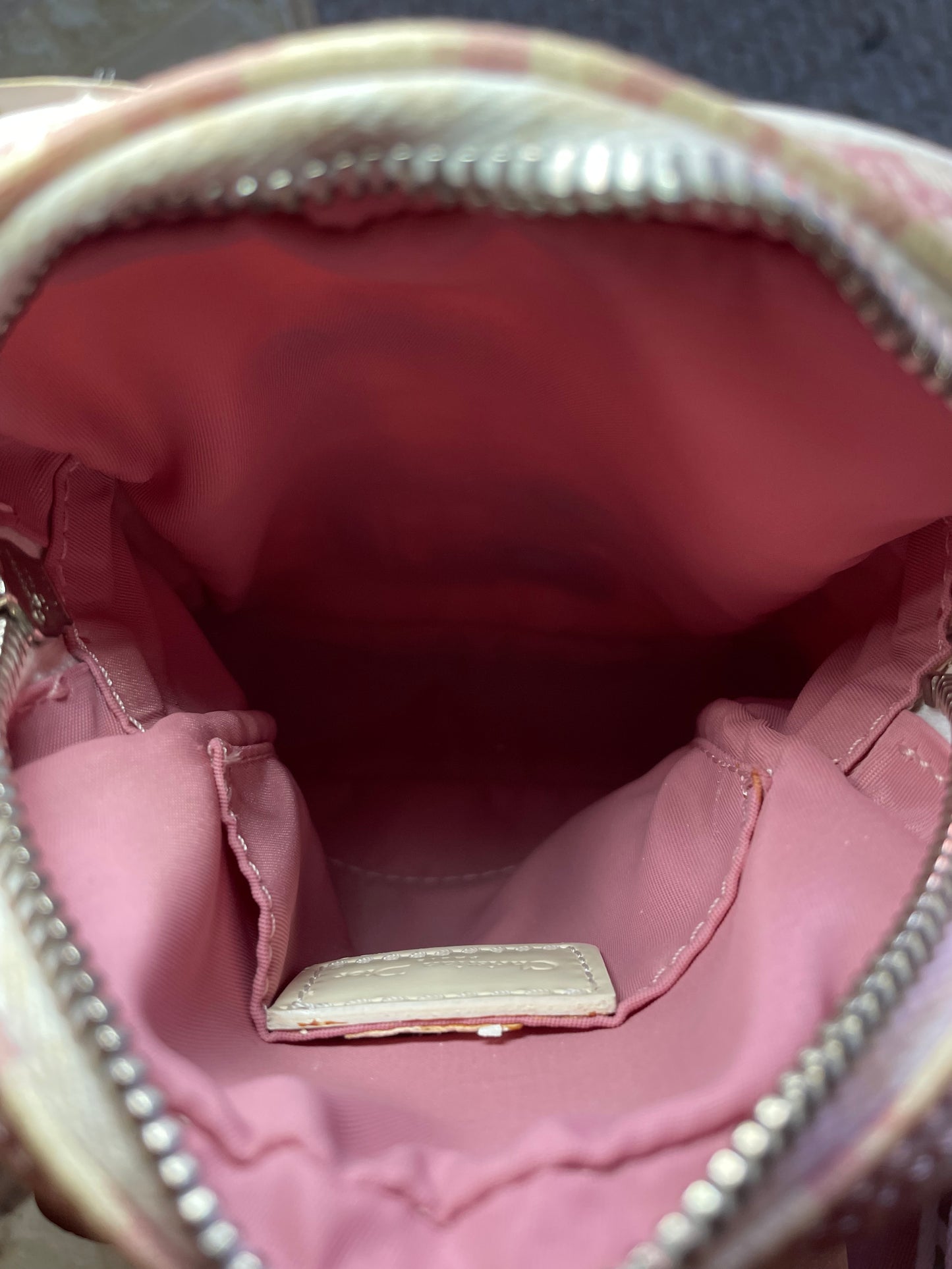 Christian Dior Trotter Pink/White Flower Applique Shoulder Bag