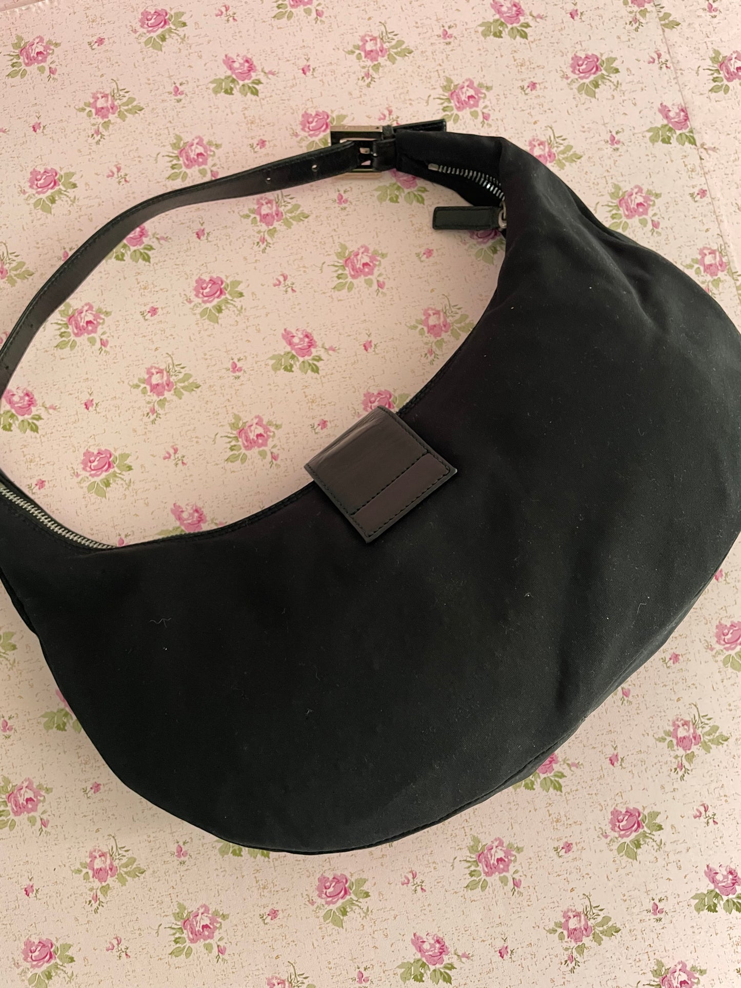 Fendi Mama Black Half Moon Croissant Shoulder Bag