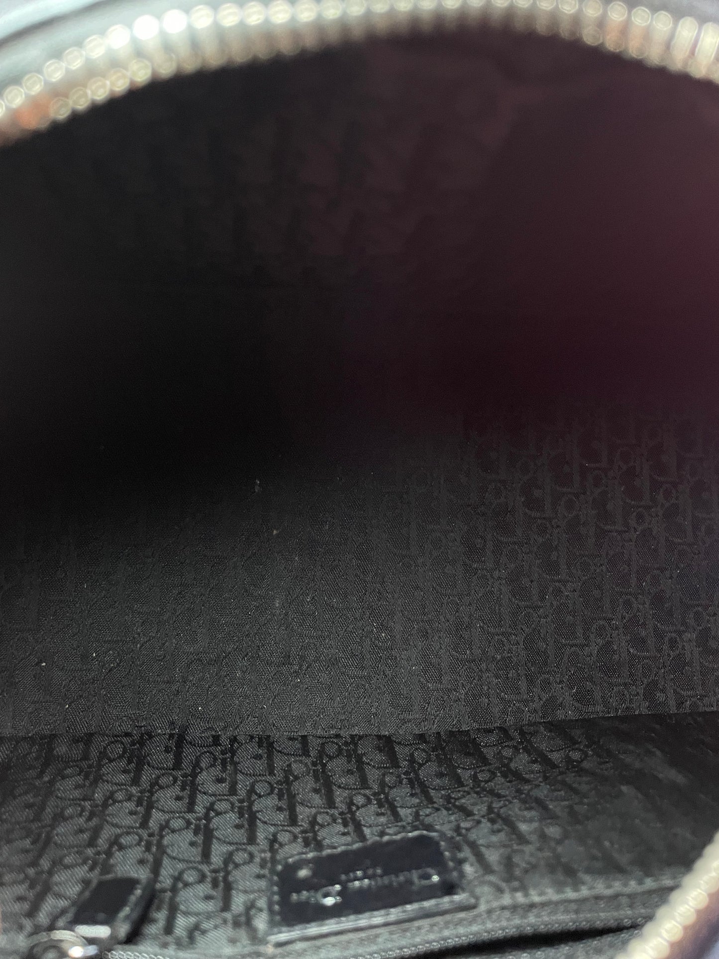 Dior Hardcore Black Leather Crystal Hook Bowling Bag