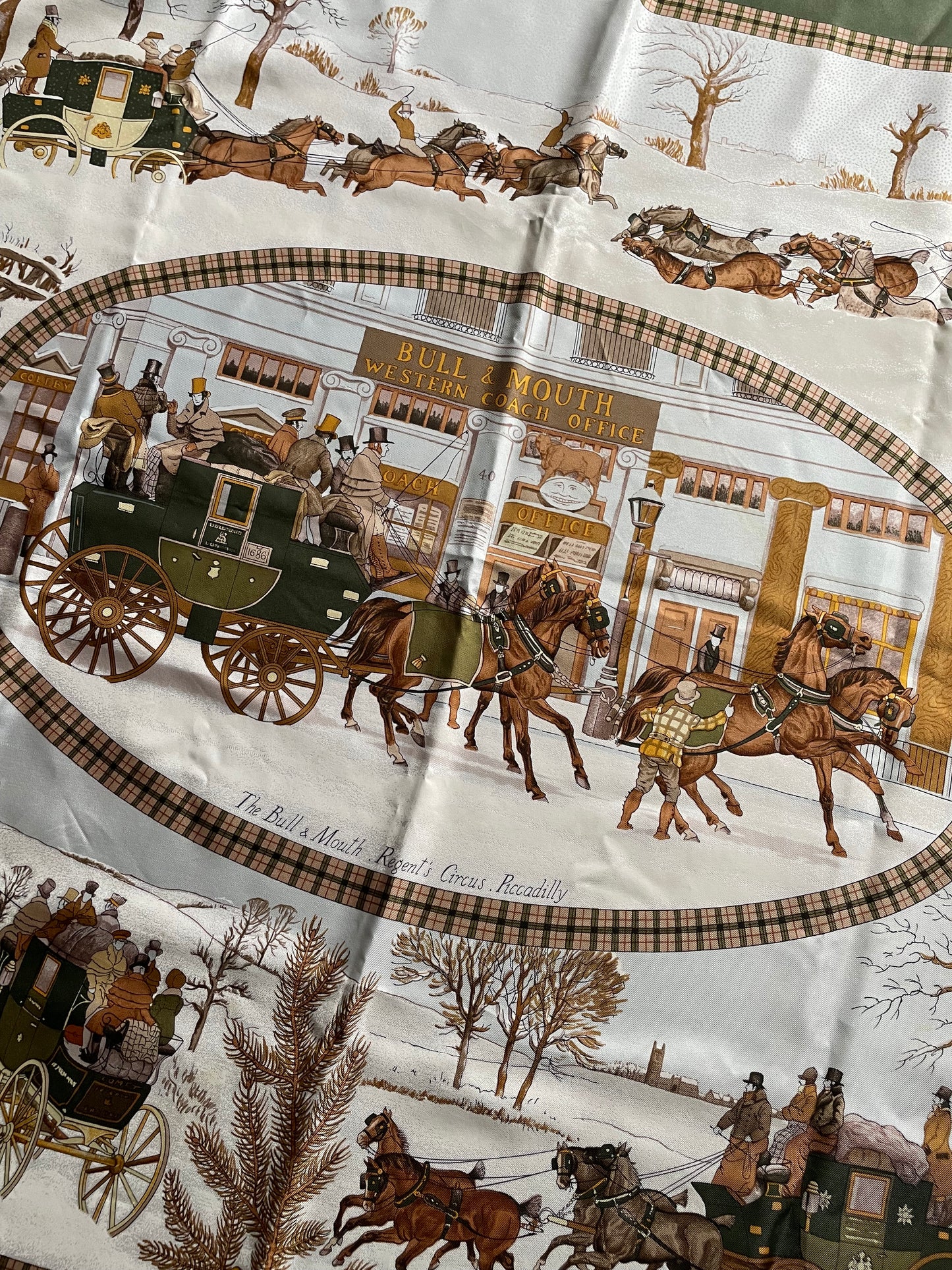 Hermes Paris L'Hiver en Poste Silk Scarf Philippe Ledoux