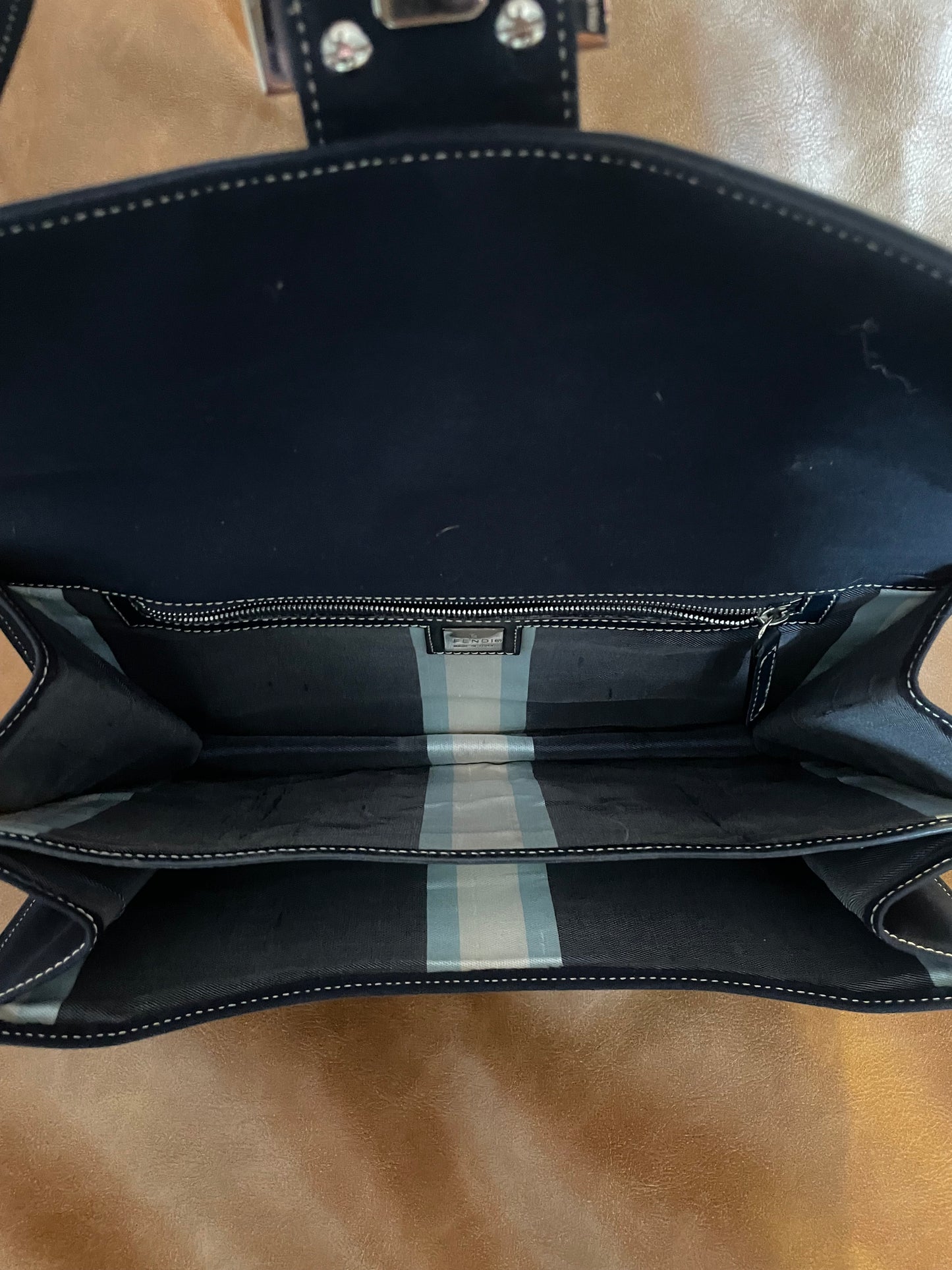 Fendi Denim Accordion Baguette