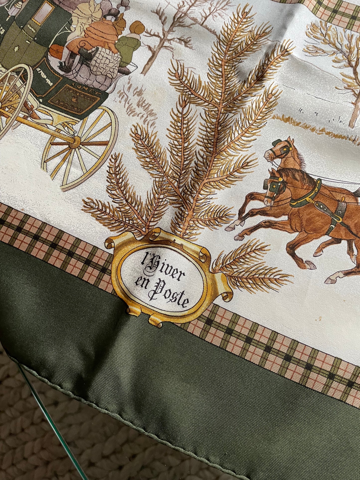 Hermes Paris L'Hiver en Poste Silk Scarf Philippe Ledoux