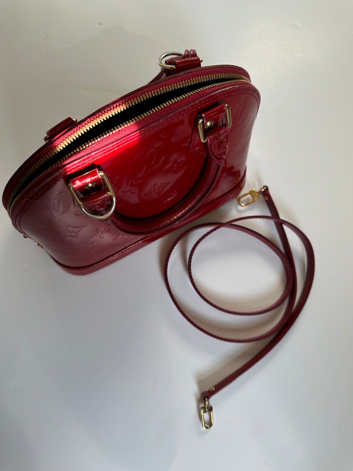 Louis Vuitton Red Vernis Alma BB