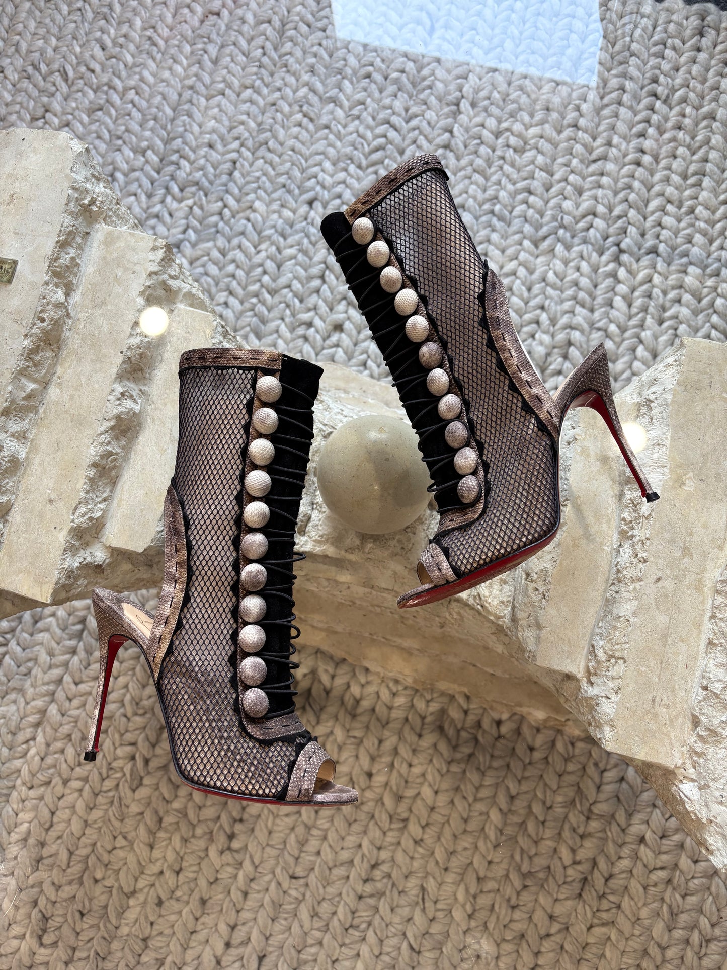 Christian Louboutin Fishnet Heels