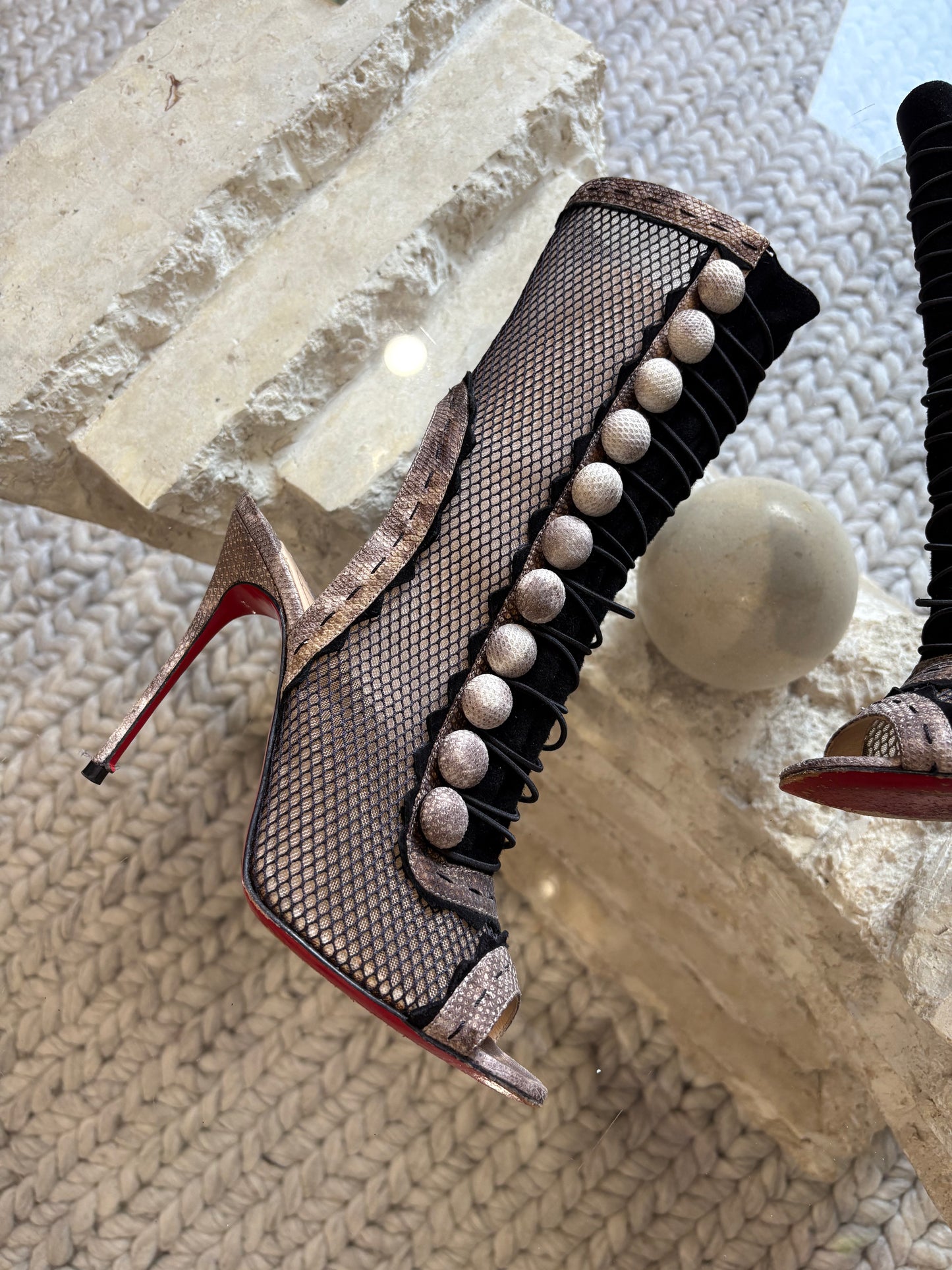 Christian Louboutin Fishnet Heels