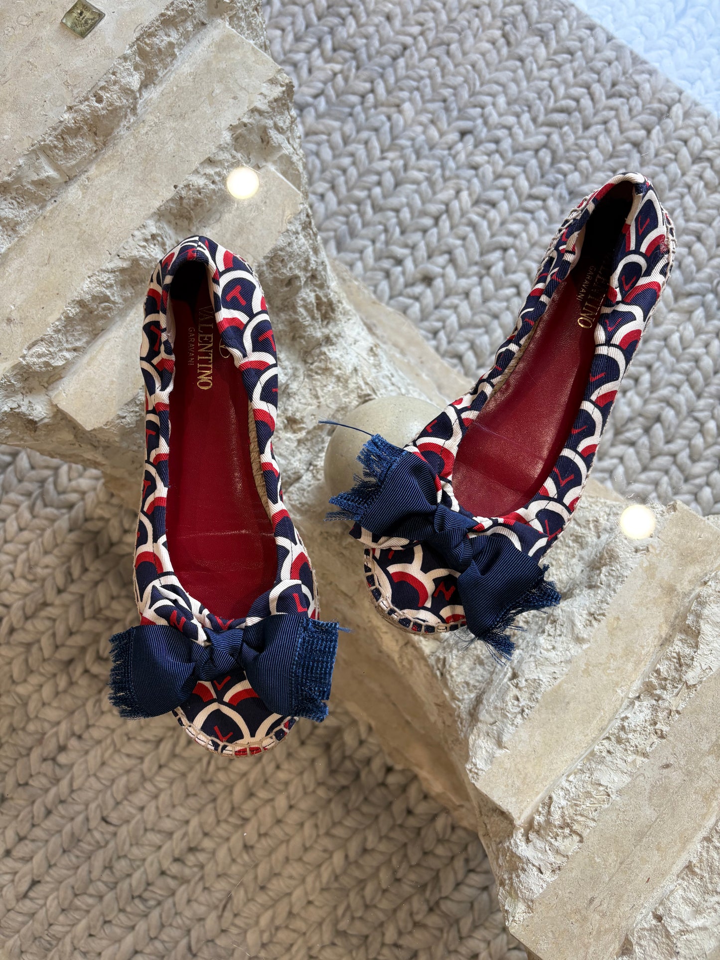 Valentino Garavani Espadrille Bow Ballerina Flat Shoes