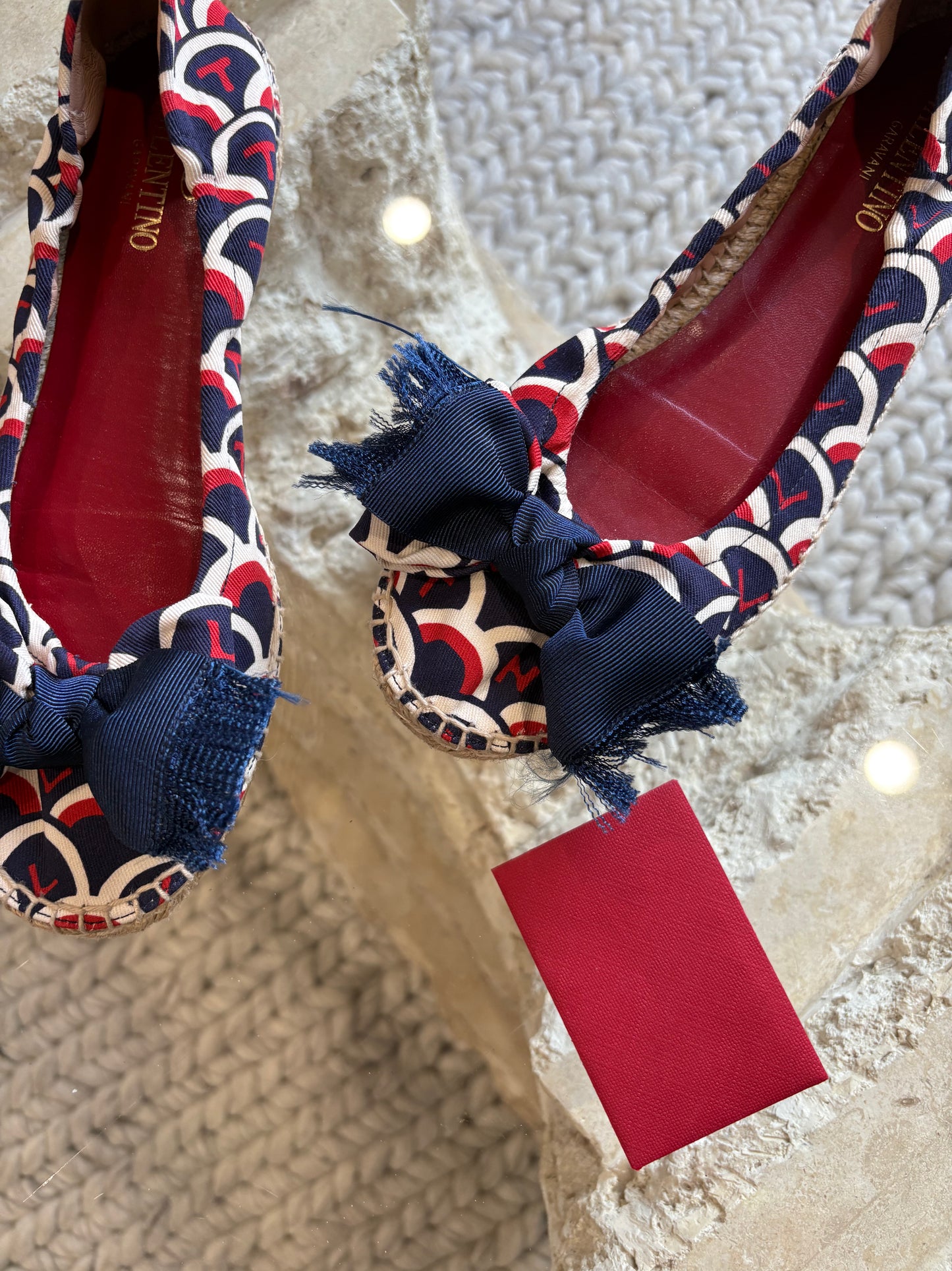 Valentino Garavani Espadrille Bow Ballerina Flat Shoes