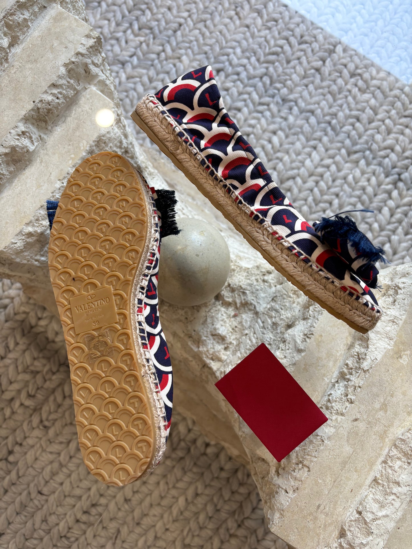 Valentino Garavani Espadrille Bow Ballerina Flat Shoes