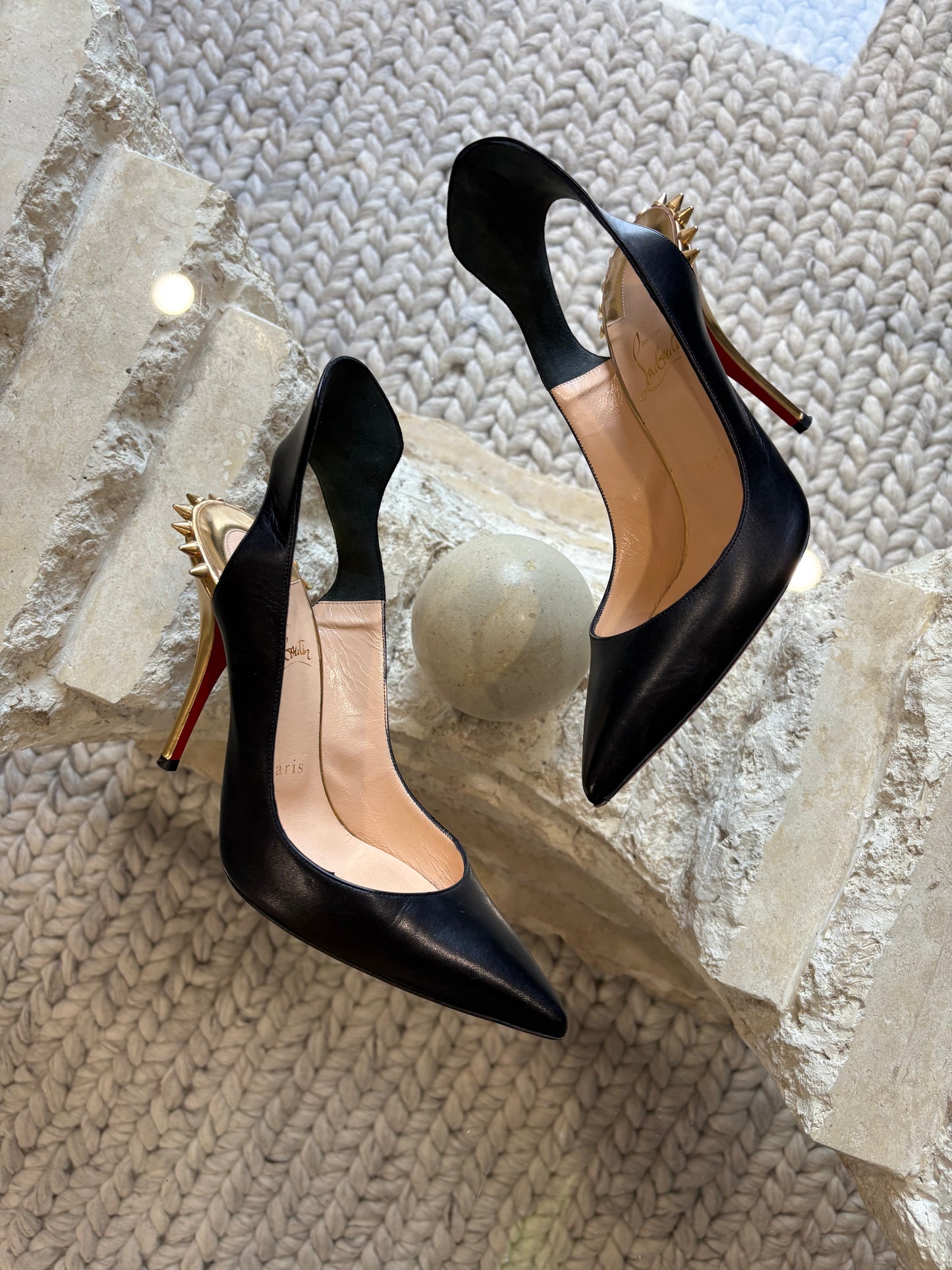 Christian Louboutin Survivita Spike Accents Slingback Pumps