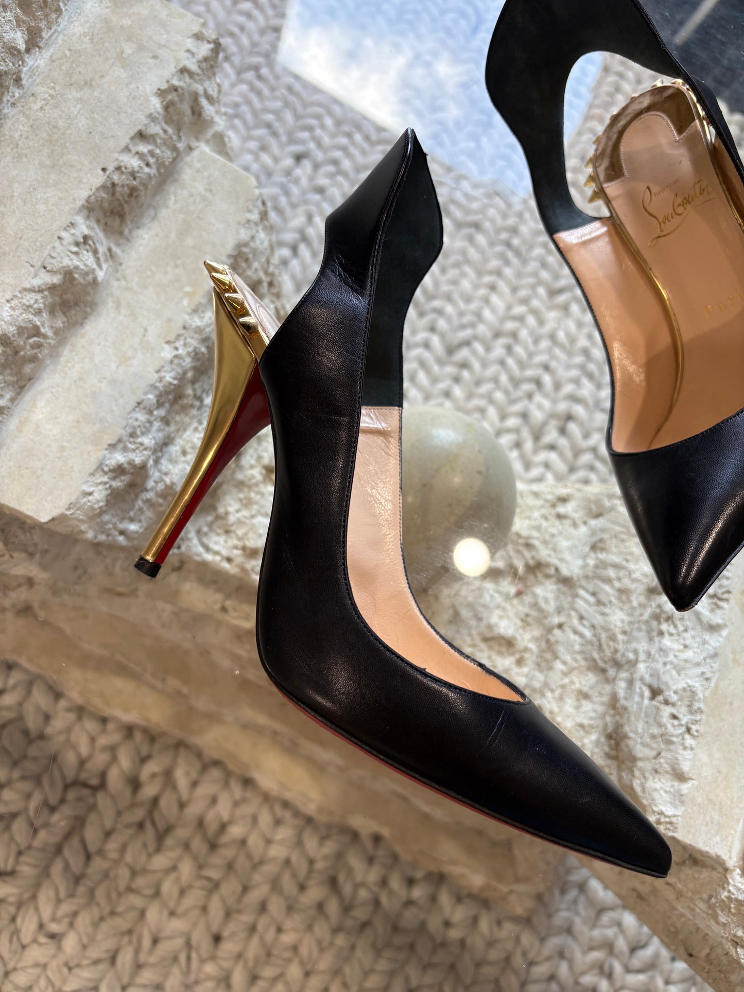Christian Louboutin Survivita Spike Accents Slingback Pumps