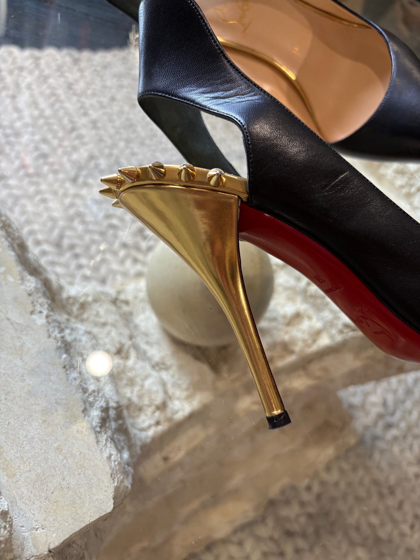 Christian Louboutin Survivita Spike Accents Slingback Pumps