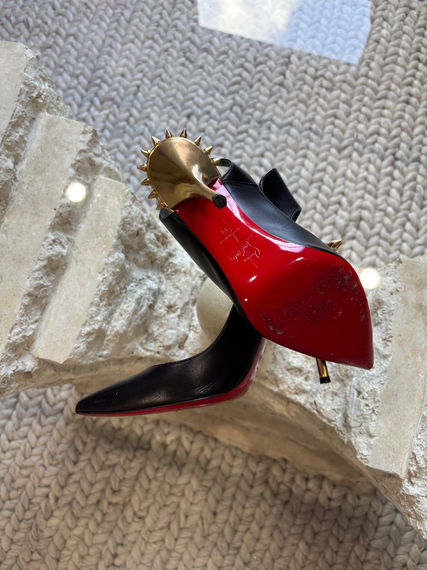Christian Louboutin Survivita Spike Accents Slingback Pumps