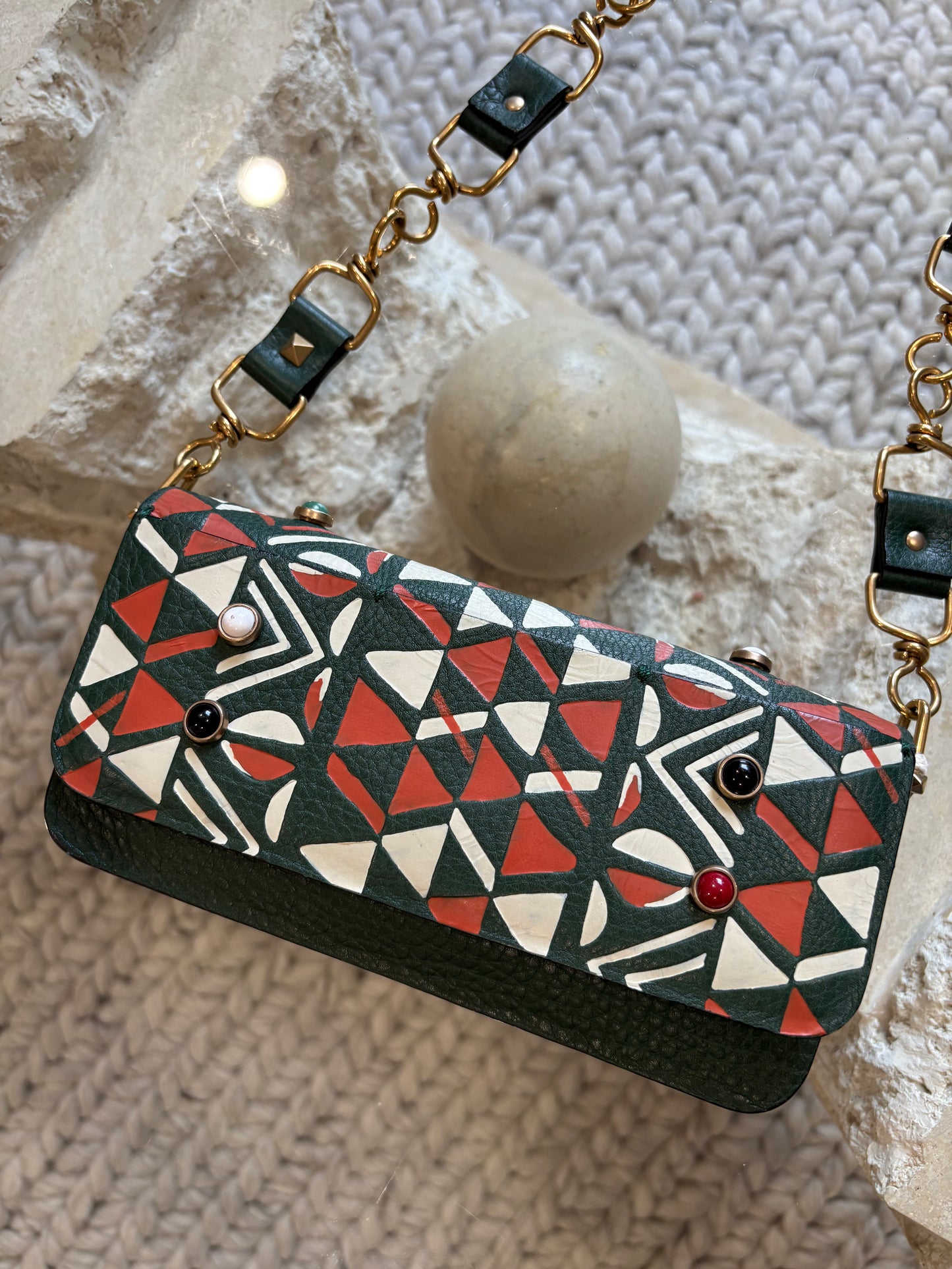 Valentino Valentino Rockstud Tribal Shoulder Bag