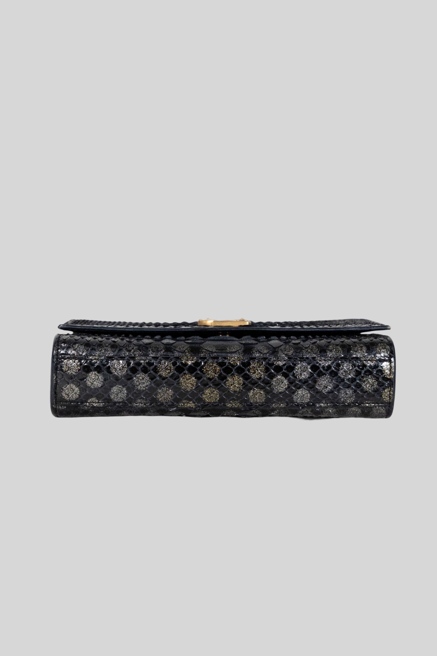 Saint Laurent Gold Snake Embossed Kate Shoulder Bag