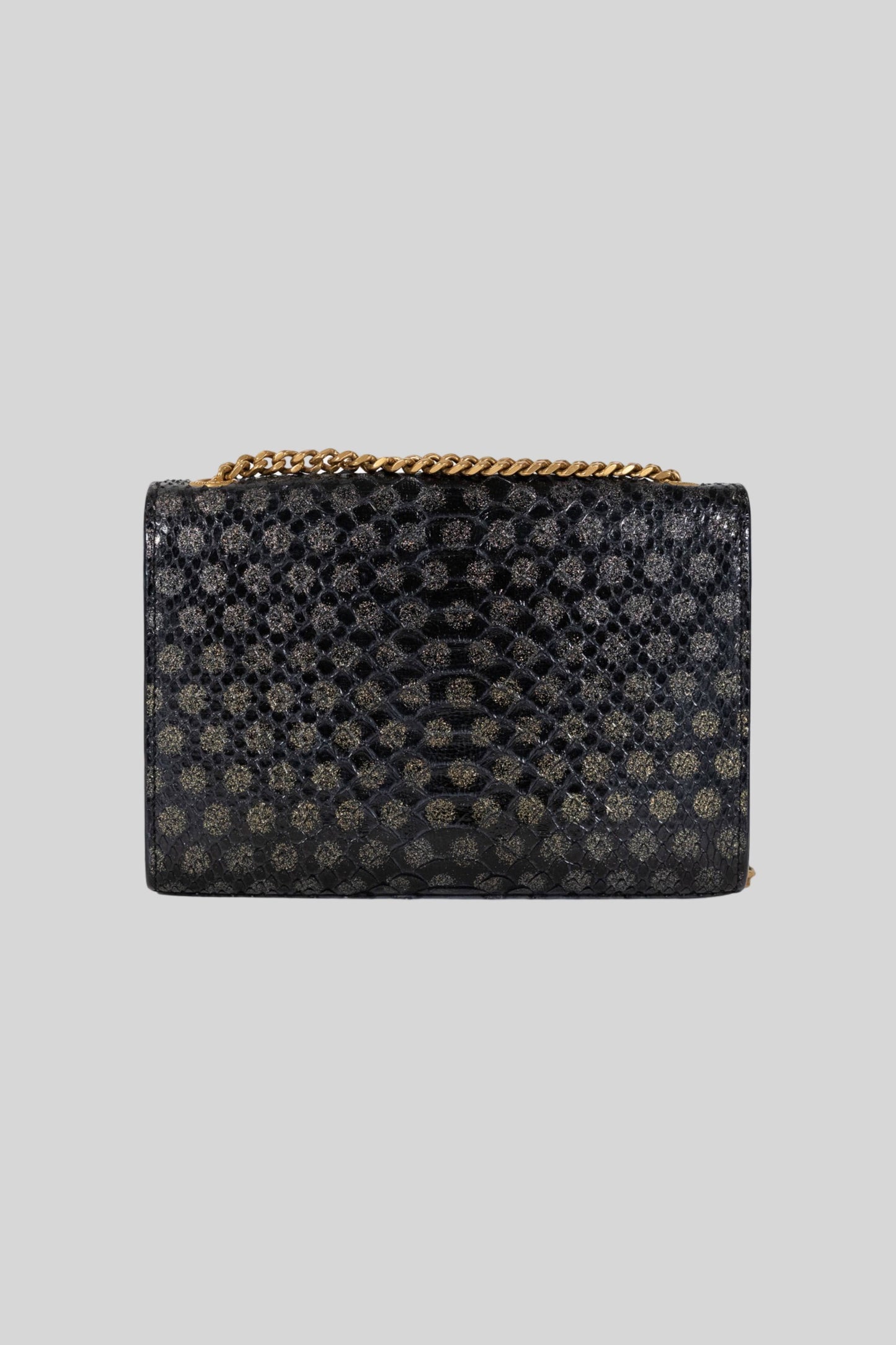 Saint Laurent Gold Snake Embossed Kate Shoulder Bag