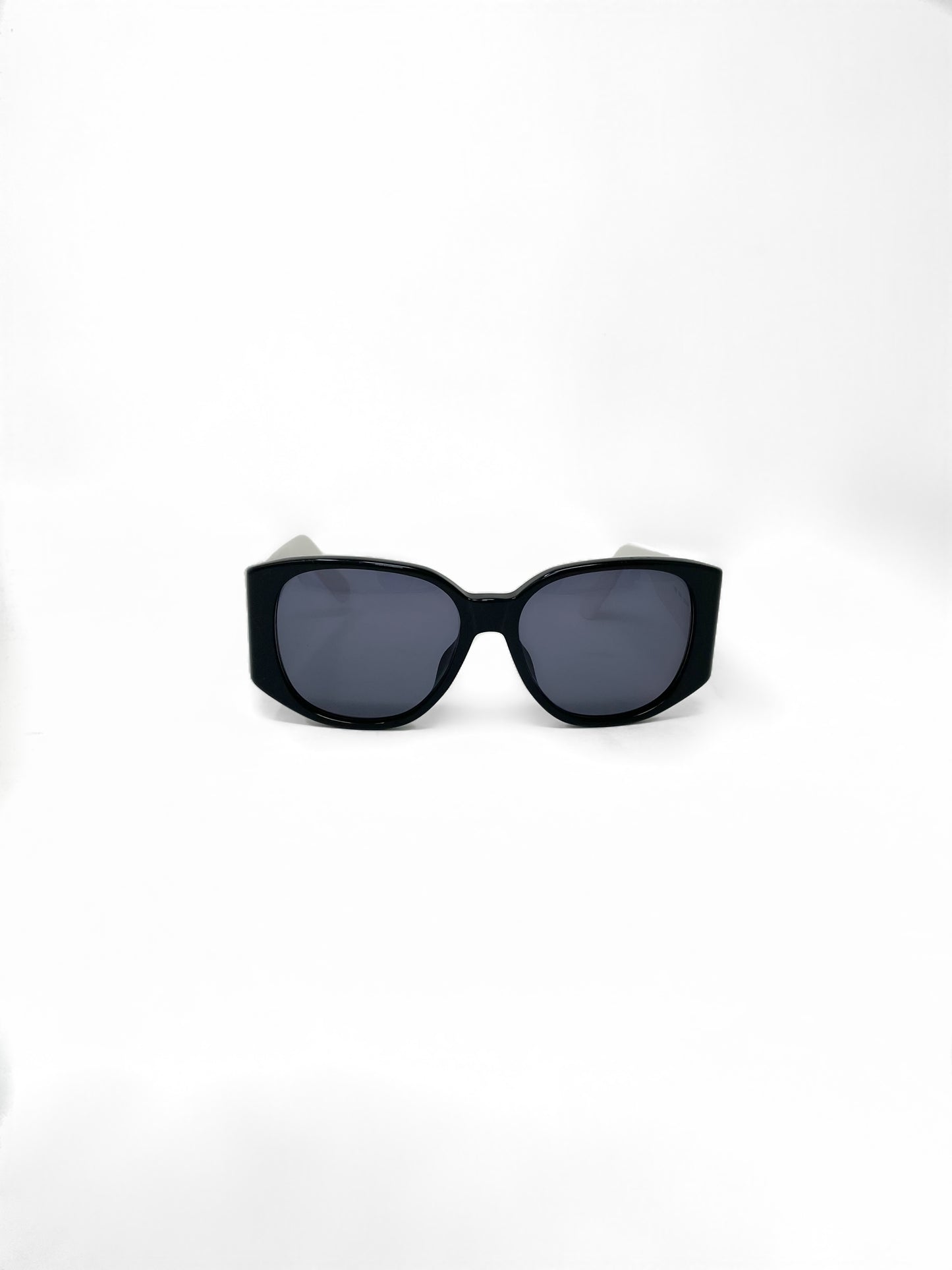 Vintage Chanel Black and White Logo Sunglasses