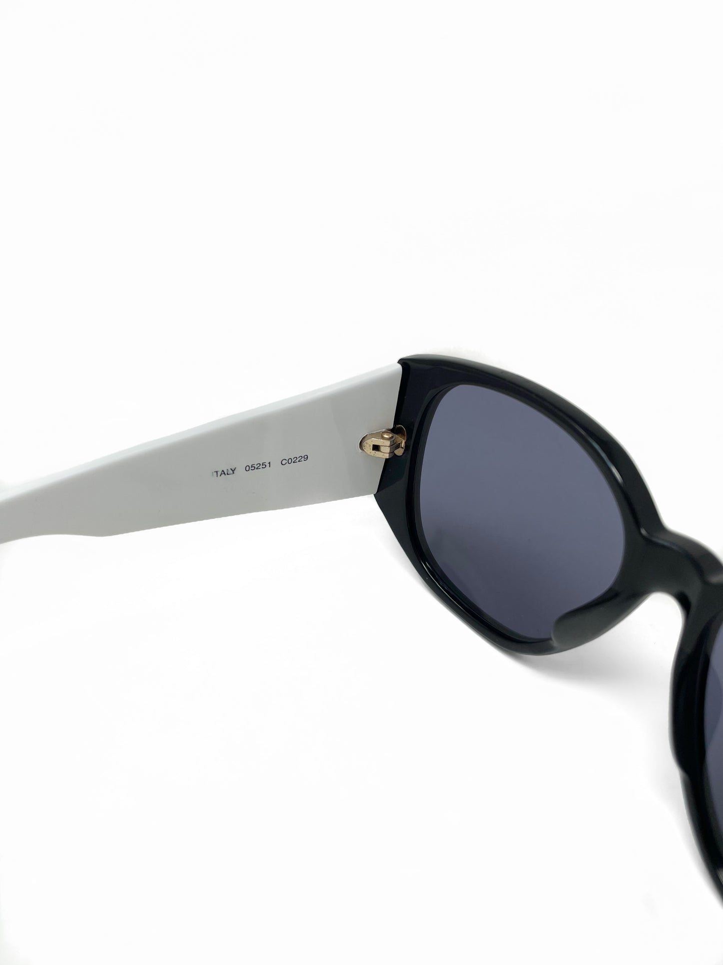 Vintage Chanel Black and White Logo Sunglasses
