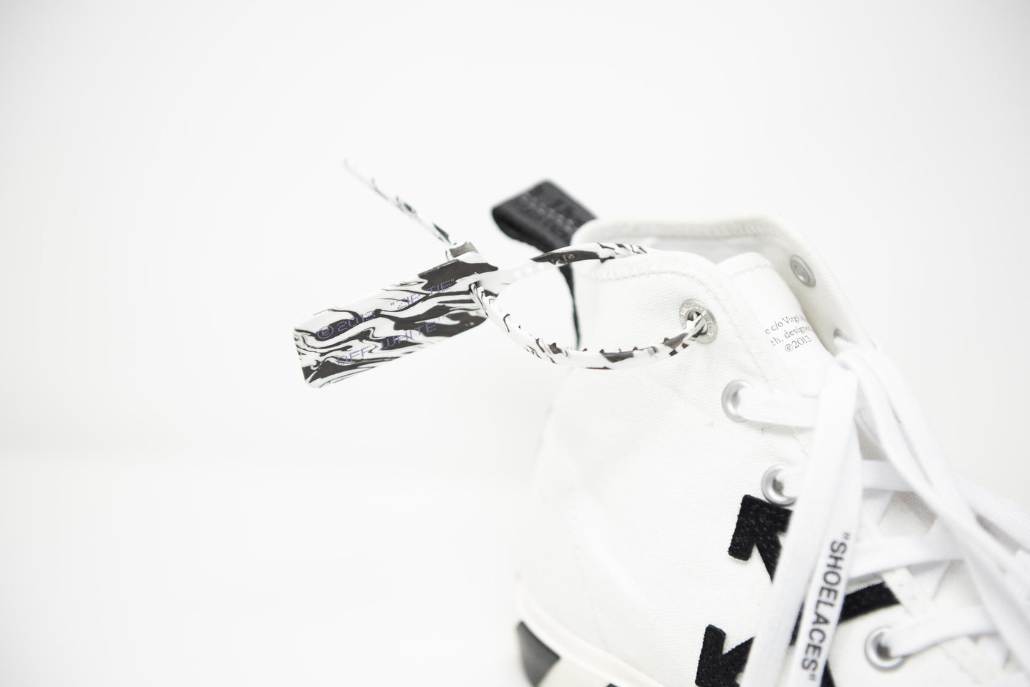 Off-White Vulcanized Canvas Mid-Top Sneakers