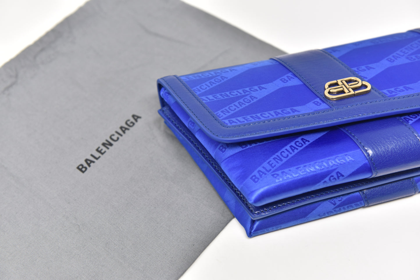 Balenciaga Shift Wallet on Strap Jacquard Nylon with Leather