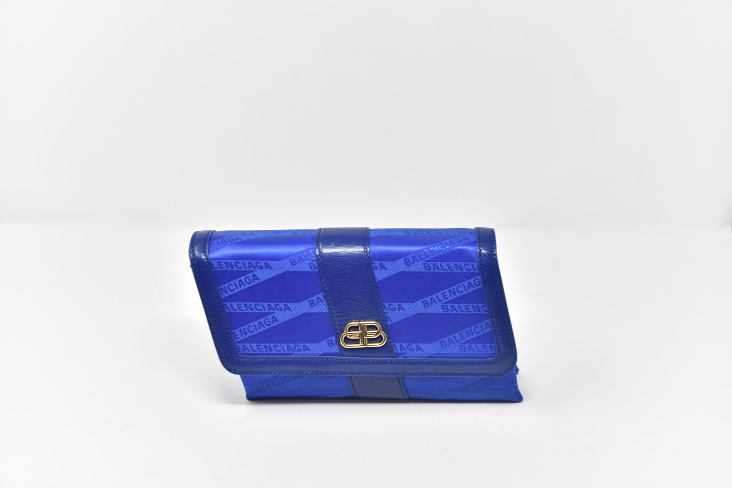 Balenciaga Shift Wallet on Strap Jacquard Nylon with Leather