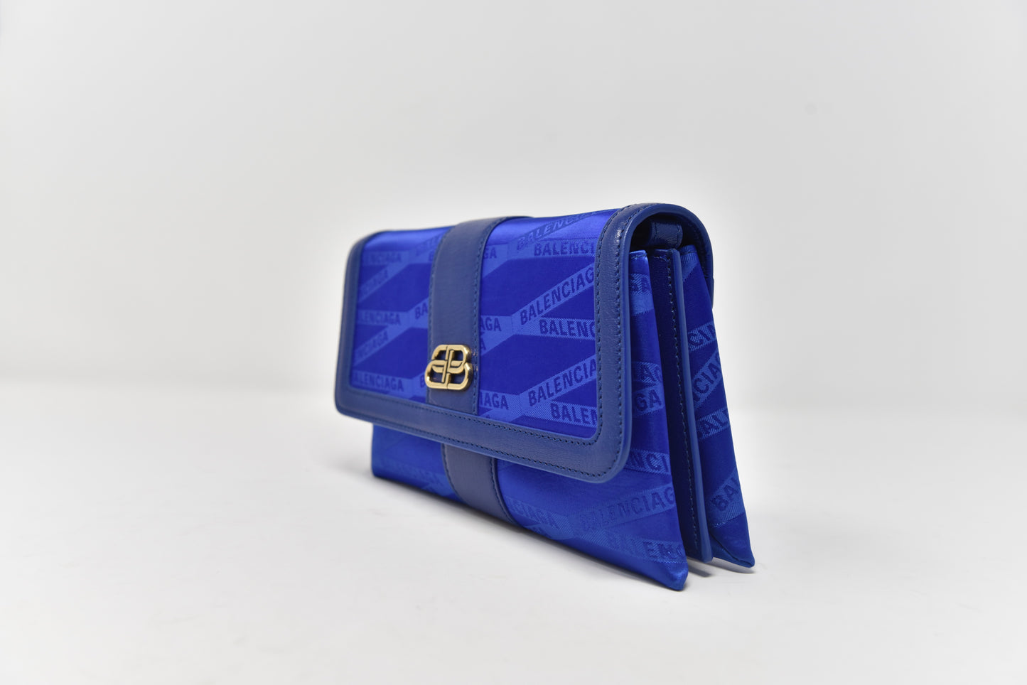 Balenciaga Shift Wallet on Strap Jacquard Nylon with Leather