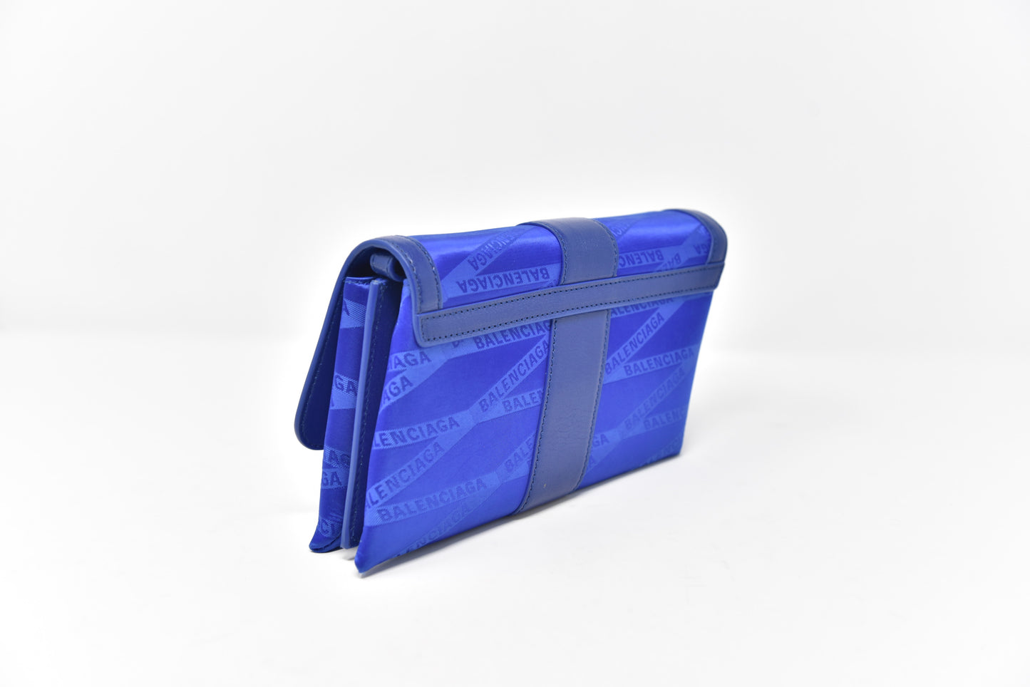 Balenciaga Shift Wallet on Strap Jacquard Nylon with Leather