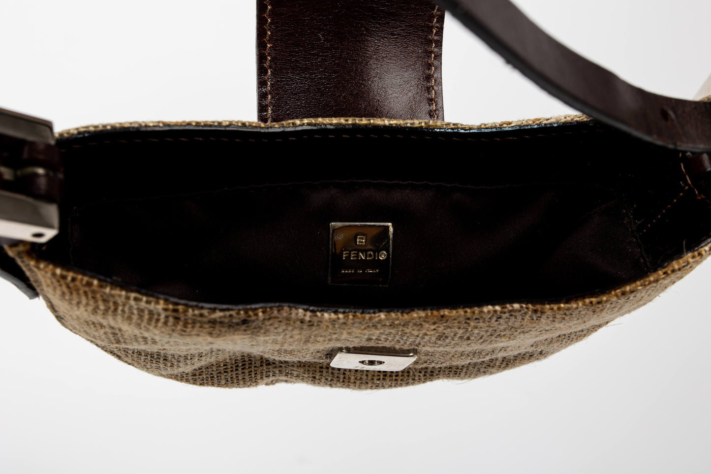 Fendi Vintage Linen Mini Croissant Pochette