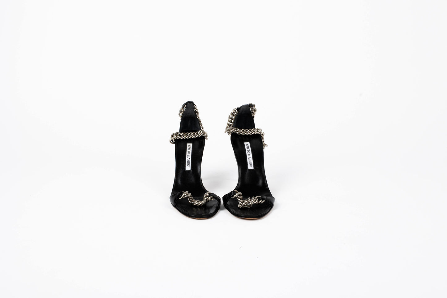 Manolo Blahnik Chain Leather Heels