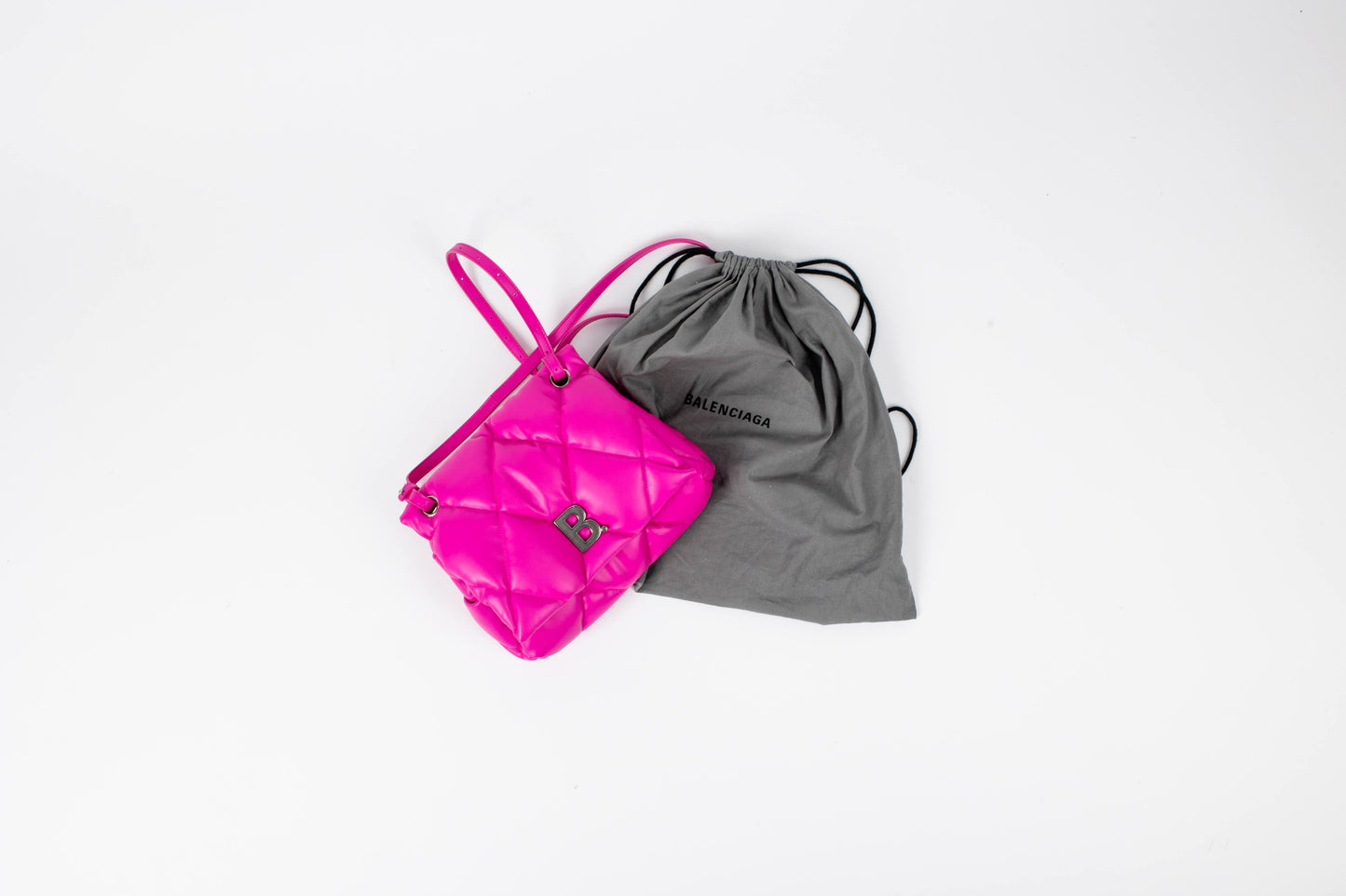 Balenciaga Touch Quilted Puffy Leather Clutch Bag