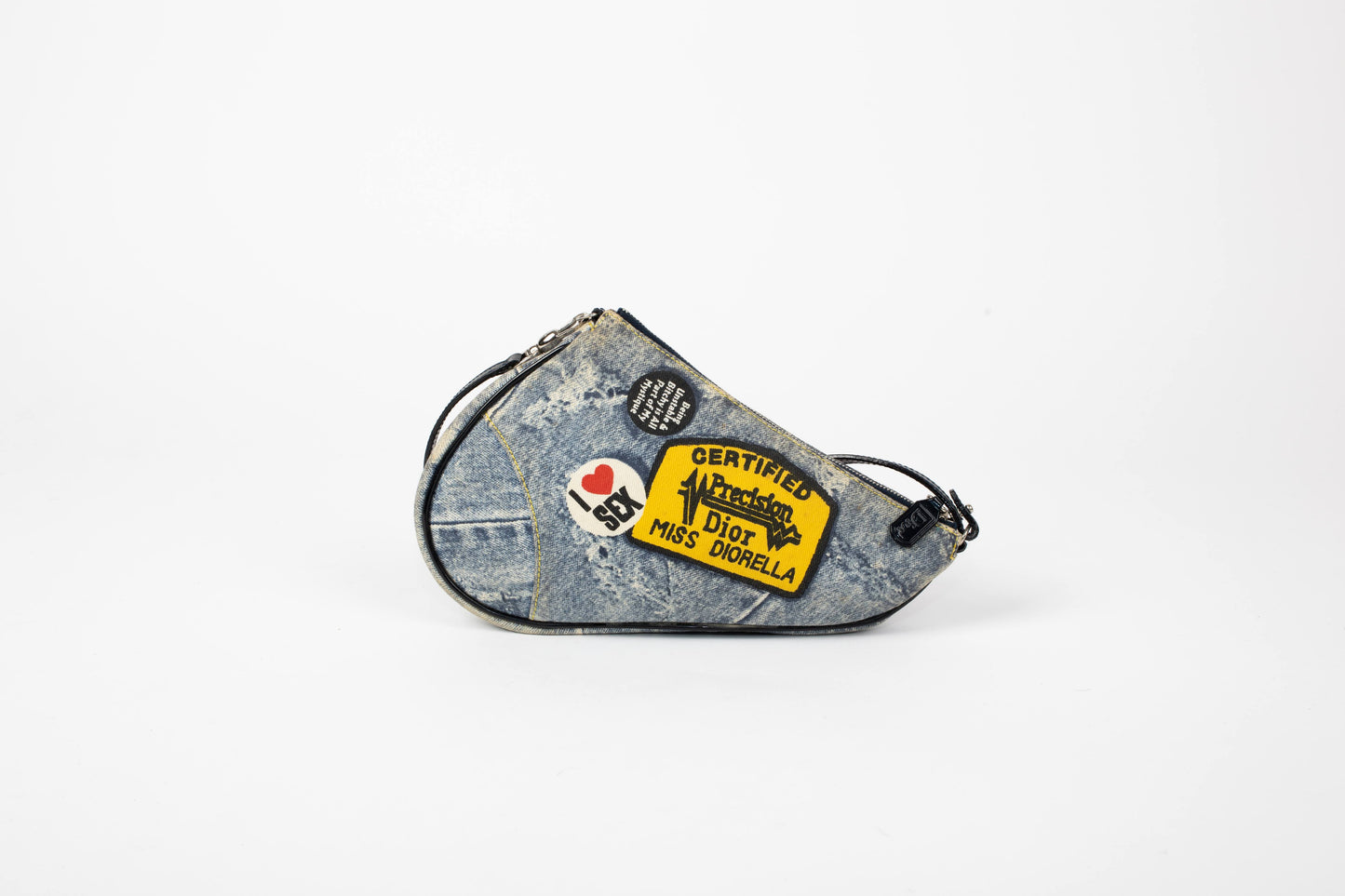 Dior Miss Diorella Denim Print Saddle Bag