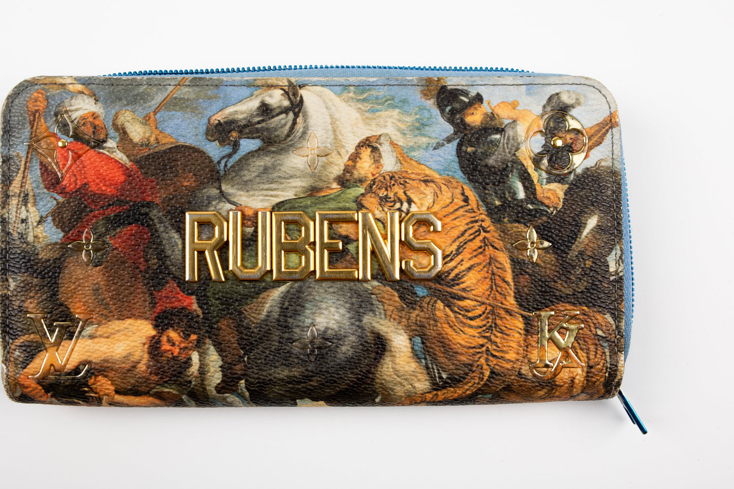 Louis Vuitton Peter Paul Rubens Masters Jeff Koons Blue Multicolor Zippy Wallet