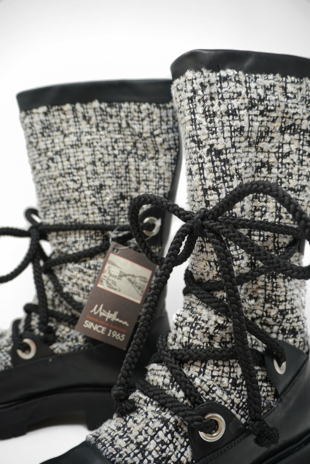 Montelliana Tweed Leather Boots