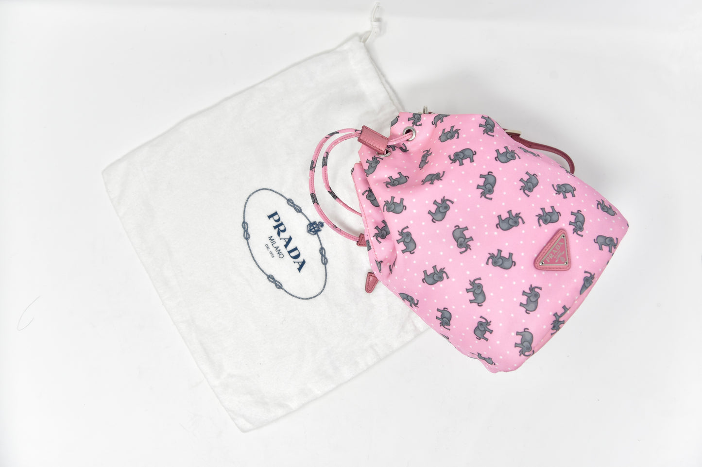 Prada Elephant Mini Drawstring Bag