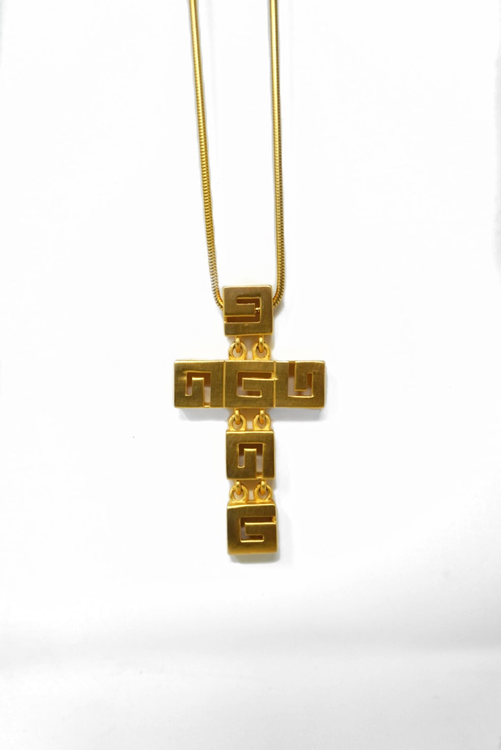 Givenchy Logo "G" Cross Necklace