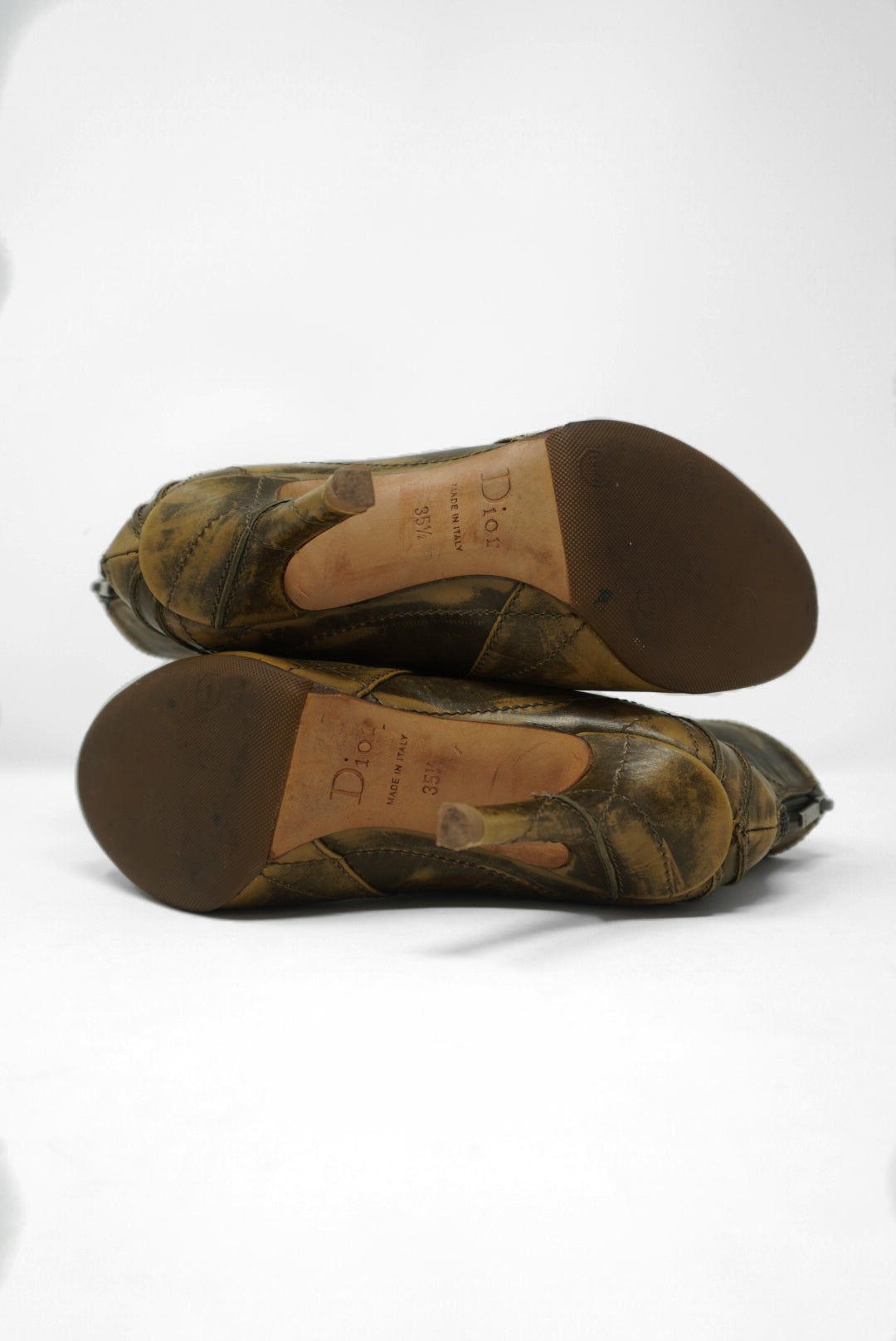 Christian Dior Leather Distressed Boots